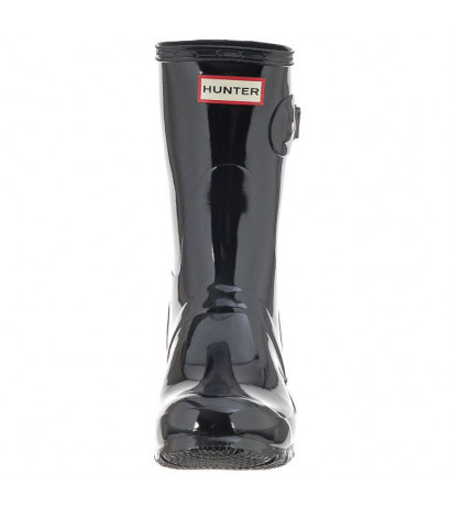 hunter short gloss black rain boots