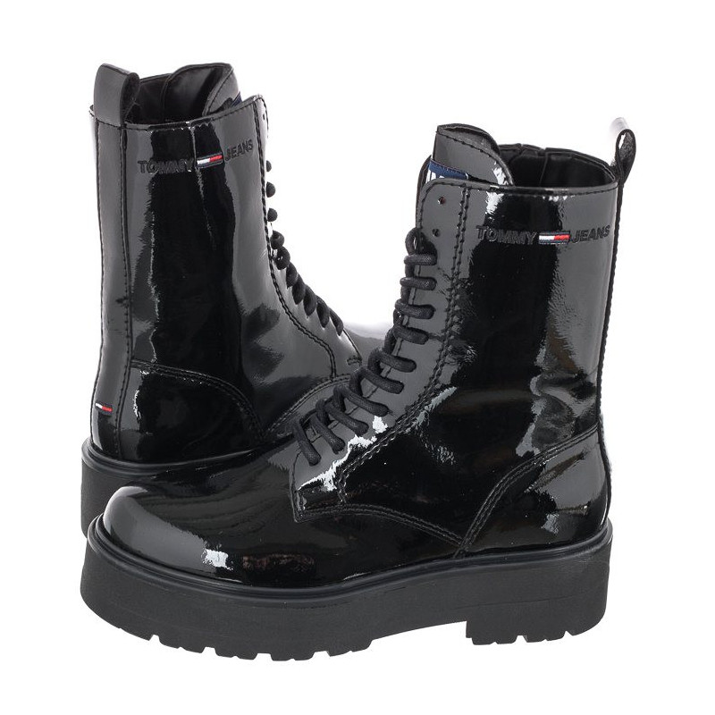 tommy hilfiger patent leather boots