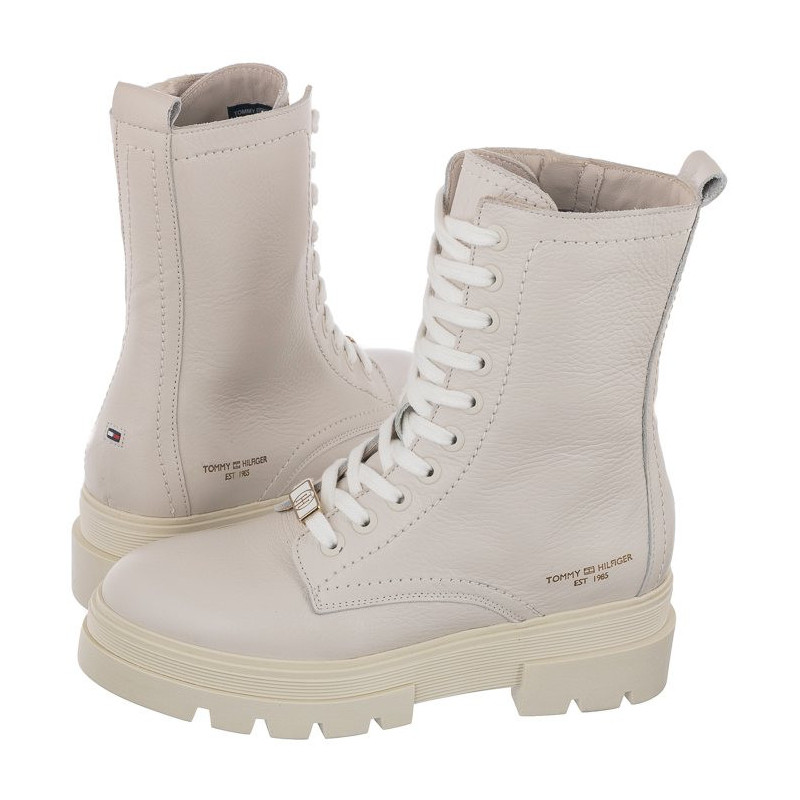 tommy hilfiger monochromatic lace up boot