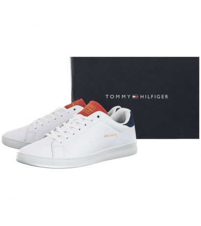 tommy hilfiger clean trainers in white