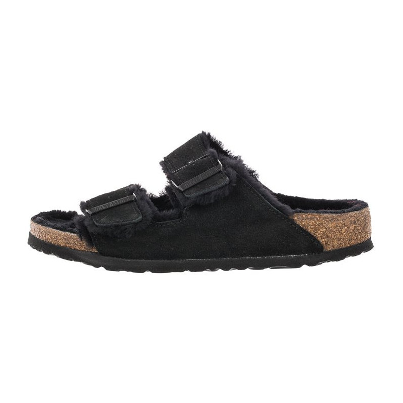 birkenstock arizona shearling black