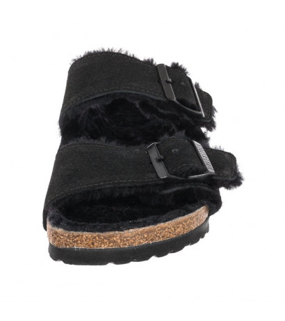 black fluffy birkenstocks