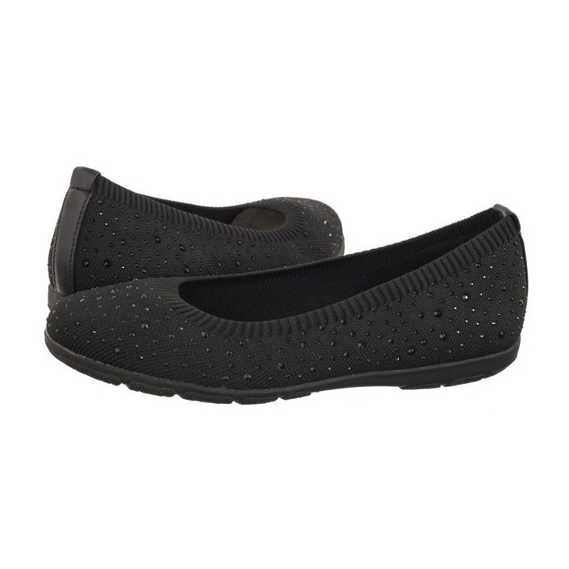 Caprice Czarne 9-22107-42 035 Black Knit  (CP397-a) bateliai