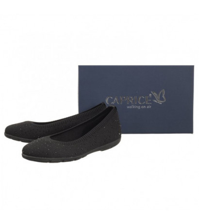 Caprice Czarne 9-22107-42 035 Black Knit  (CP397-a) bateliai