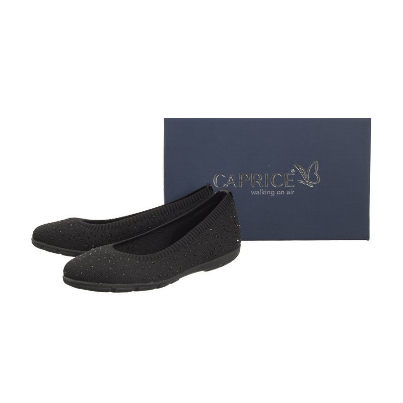 Caprice Czarne 9-22107-42 035 Black Knit  (CP397-a) bateliai