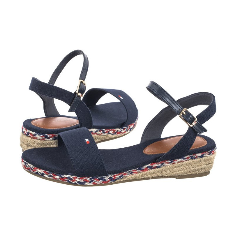 Tommy Hilfiger Rope Wedge Sandal T3A7-33283-1703 800 Blue (TH1077-a) batai